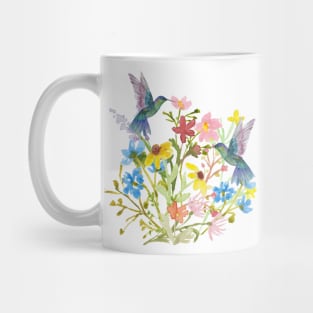 Hummingbirds In The Flower Garden Mug